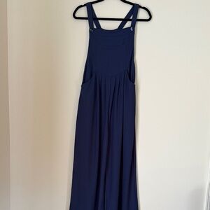 Halara Women's  Navy Adjustable Straps Wide Leg Jumpsuit Size S NWT
